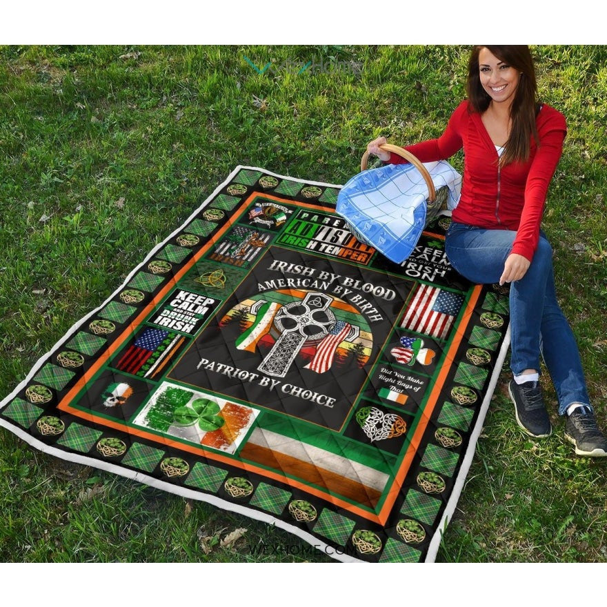 Irish By Blood American By Birth Patriot By Choice St Patrick's Day Quilt
