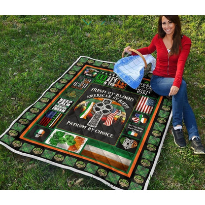 Irish By Blood American By Birth Patriot By Choice St Patrick's Day Quilt