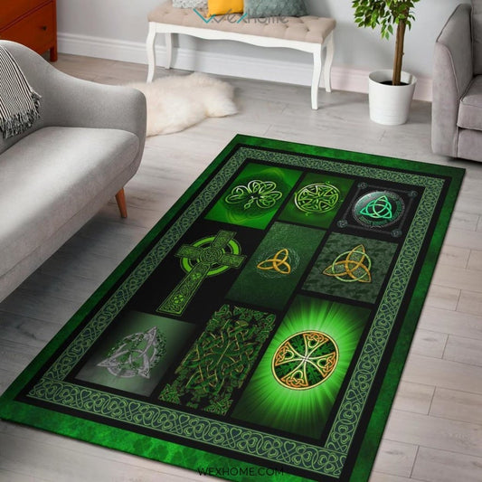 Irish Celtic Cross St Patrick's Day Nursery Area Rug