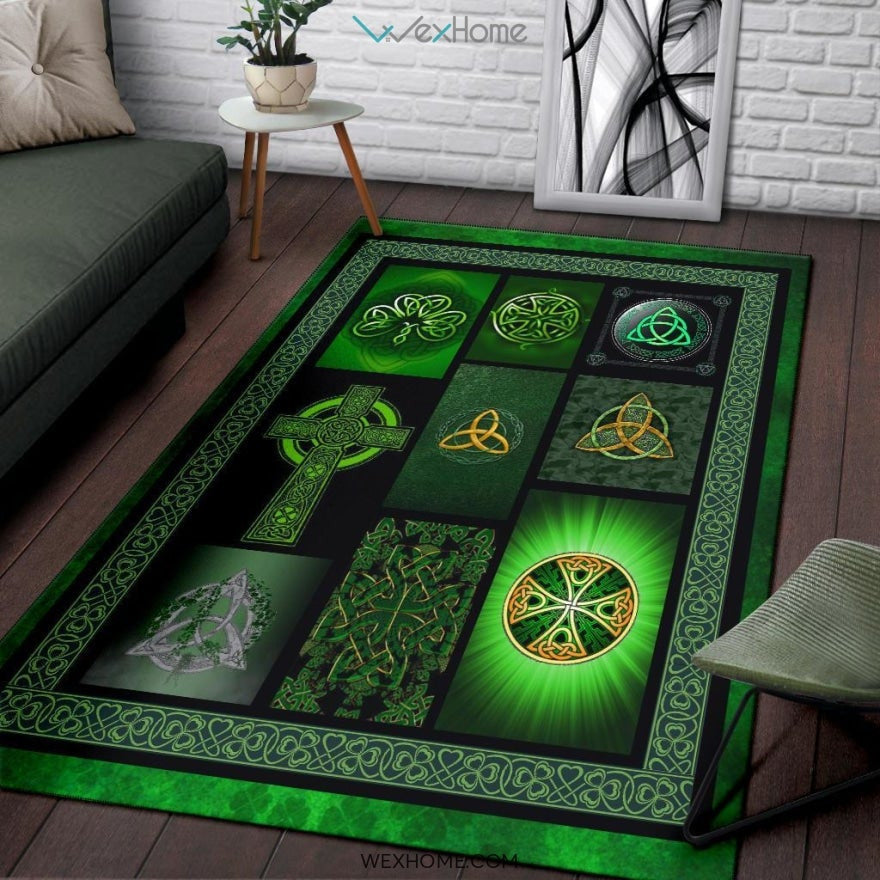Irish Celtic Cross St Patrick's Day Nursery Area Rug