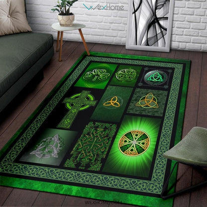 Irish Celtic Cross St Patrick's Day Nursery Area Rug