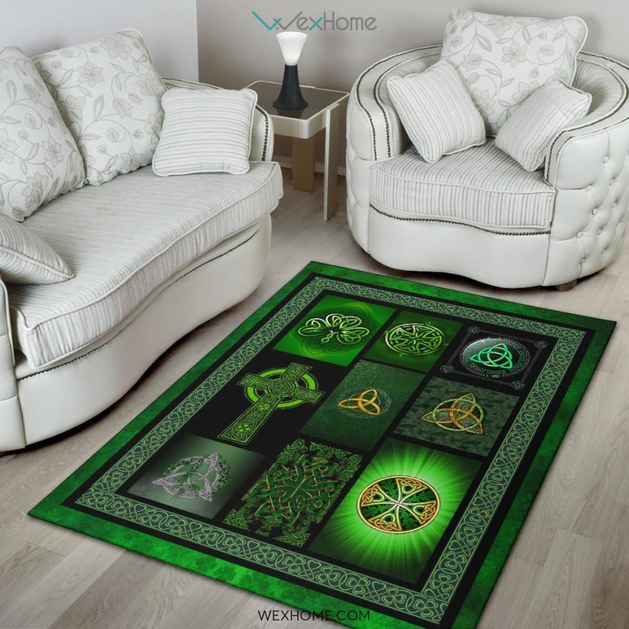 Irish Celtic Cross St Patrick's Day Nursery Area Rug
