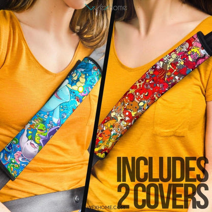 Pokemon Anime Seat Belt Covers | Water And Fire Pokemon Belt Covers