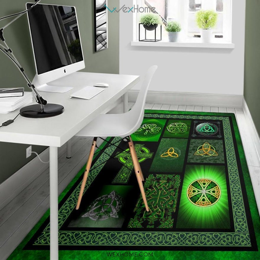 Irish Celtic Cross St Patrick's Day Nursery Area Rug