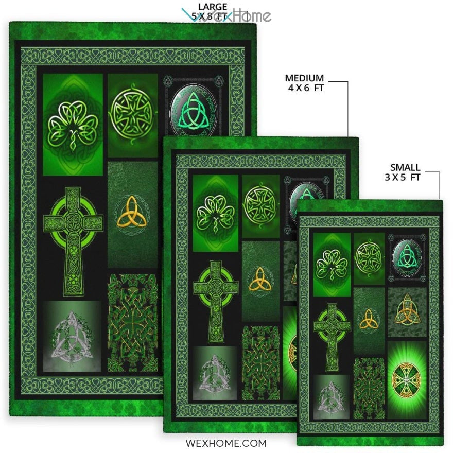 Irish Celtic Cross St Patrick's Day Nursery Area Rug