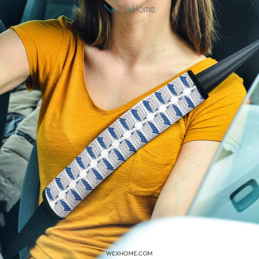 Attack On Titan Anime Seat Belt Covers | AOT Wings Team Text Belt Covers