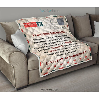 Letter Love Granddaughter From Grandparents You Are Braver Than You Think Quilt