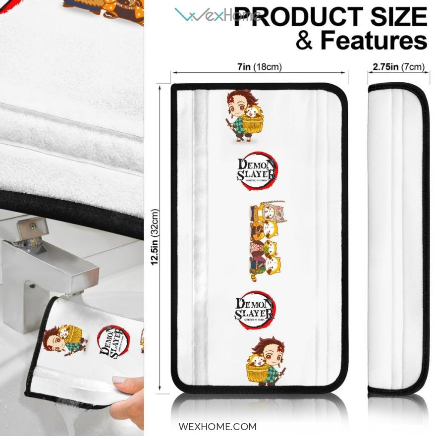 Demon Slayer Anime Seat Belt Covers | DS Tanjiro Carry Racoon Belt Covers