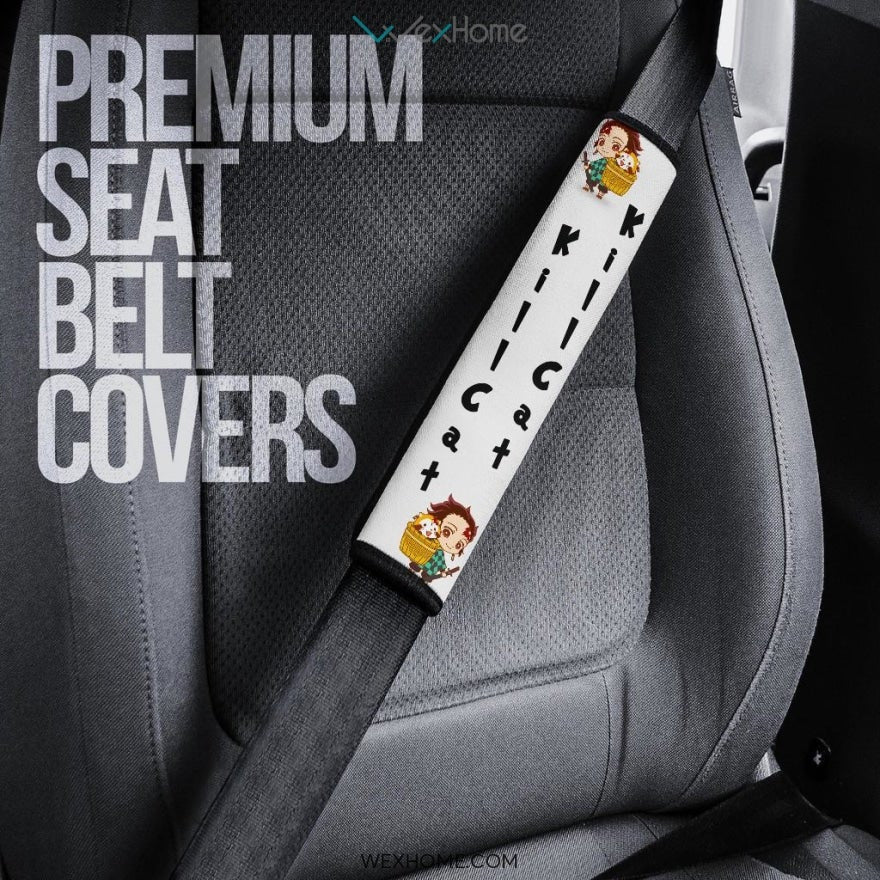 Demon Slayer Anime Seat Belt Covers | DS Tanjiro Carry Racoon Belt Covers