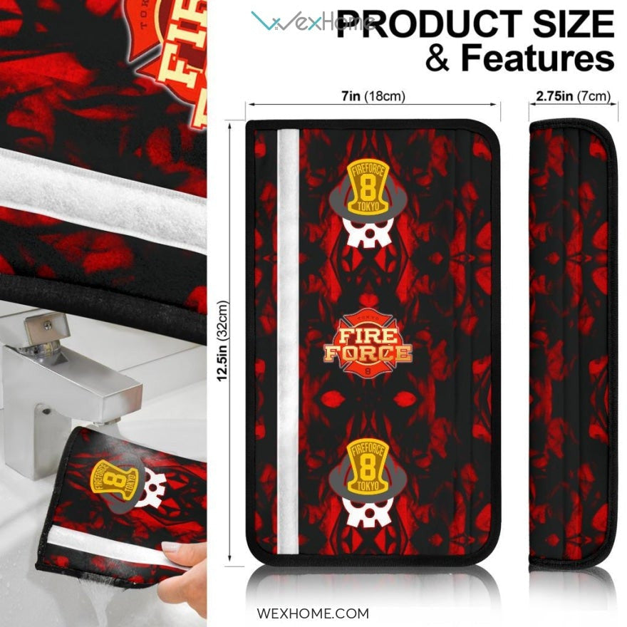 Fire Force Anime Seat Belt Covers | Fire Force Skull Demon Belt Covers