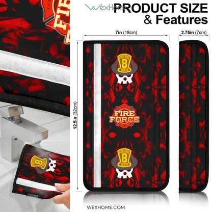 Fire Force Anime Seat Belt Covers | Fire Force Skull Demon Belt Covers