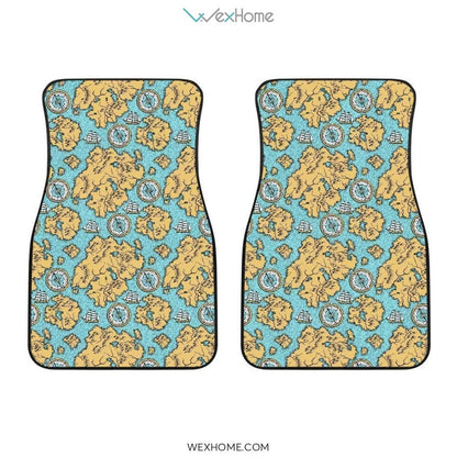 Deer Christmas New Year Pattern Argyle Front And Back Car Mats
