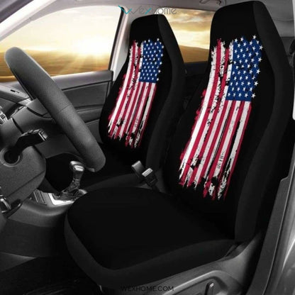 American Flag On Black Car Seat Cover