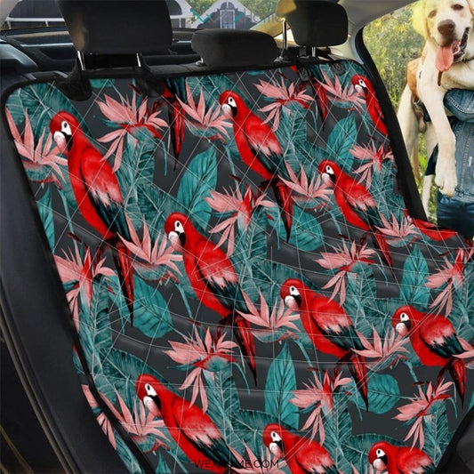 Watercolor Parrot Tropical Print Pet Car Seat Cover