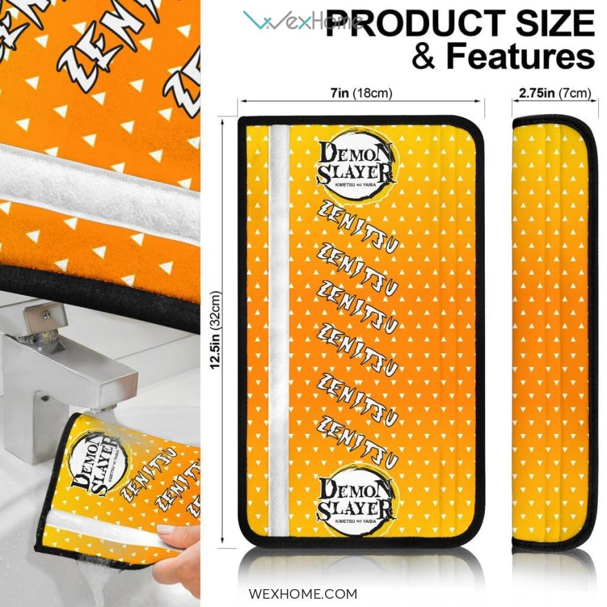 Demon Slayers Anime Seat Belt Covers | Zenitsu Suit Patterns Belt Covers