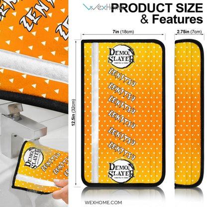 Demon Slayers Anime Seat Belt Covers | Zenitsu Suit Patterns Belt Covers