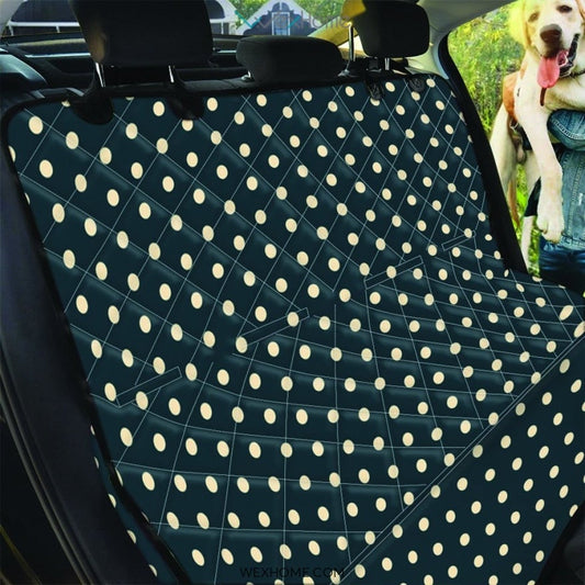 Vintage Black Tiny Polka Dot Pet Car Seat Cover