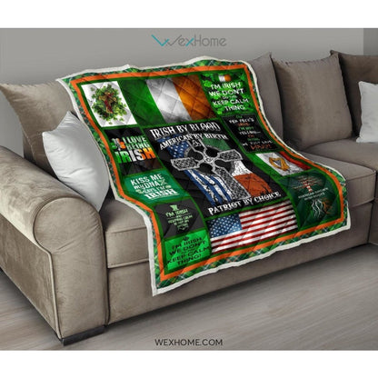 I Love Being Irish St Patrick's Day Quilt