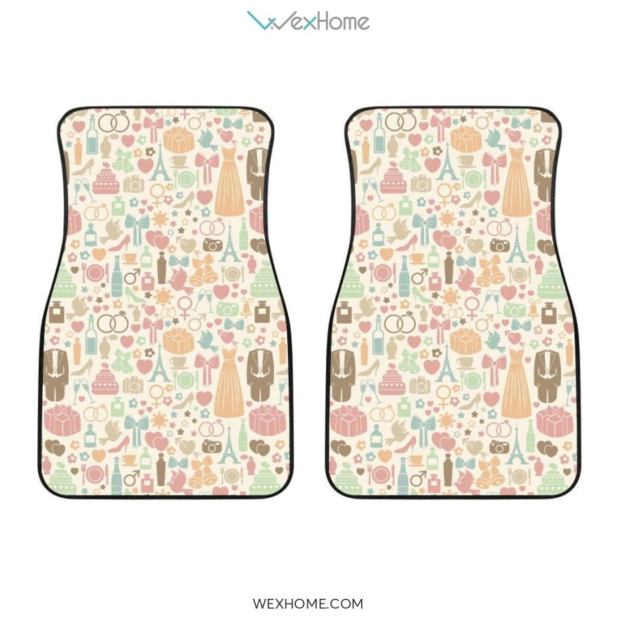 Cute Christmas Tree Pattern Front And Back Car Mats