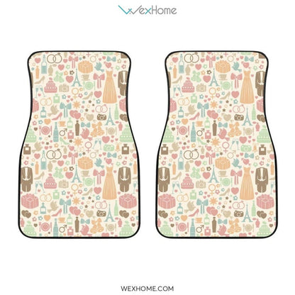 Cute Christmas Tree Pattern Front And Back Car Mats