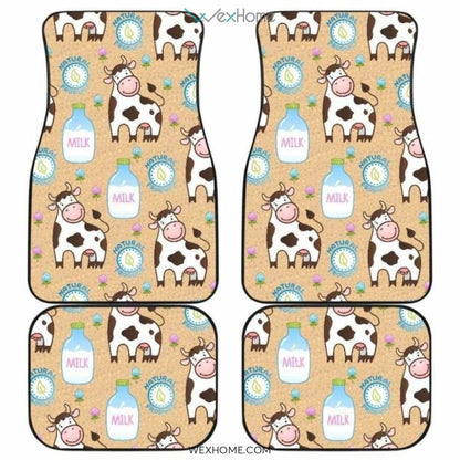 Cow Bottle Of Milk Pattern Front And Back Car Mats