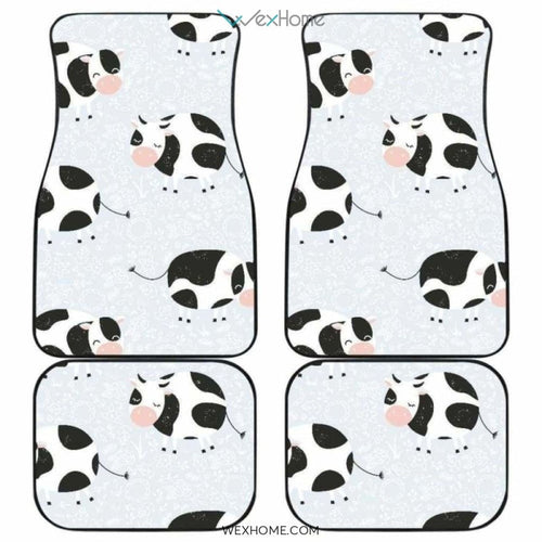 Cute Cows Pattern Front And Back Car Mats