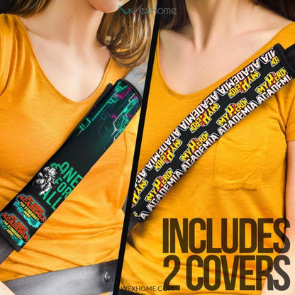 My Hero Academia Anime Seat Belt Covers | MHA Izuku Neon City Belt Covers