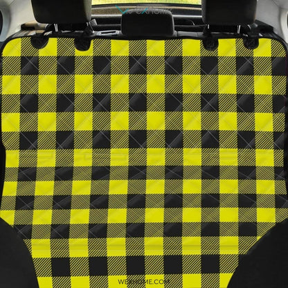 Yellow Plaid Pet Car Seat Cover