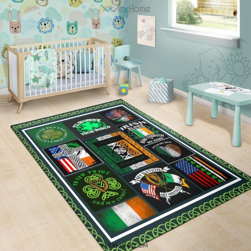 Irish Pride It's In My DNA St Patrick's Day Nursery Area Rug