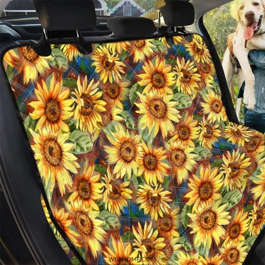 Watercolor Sunflower Pet Car Seat Cover