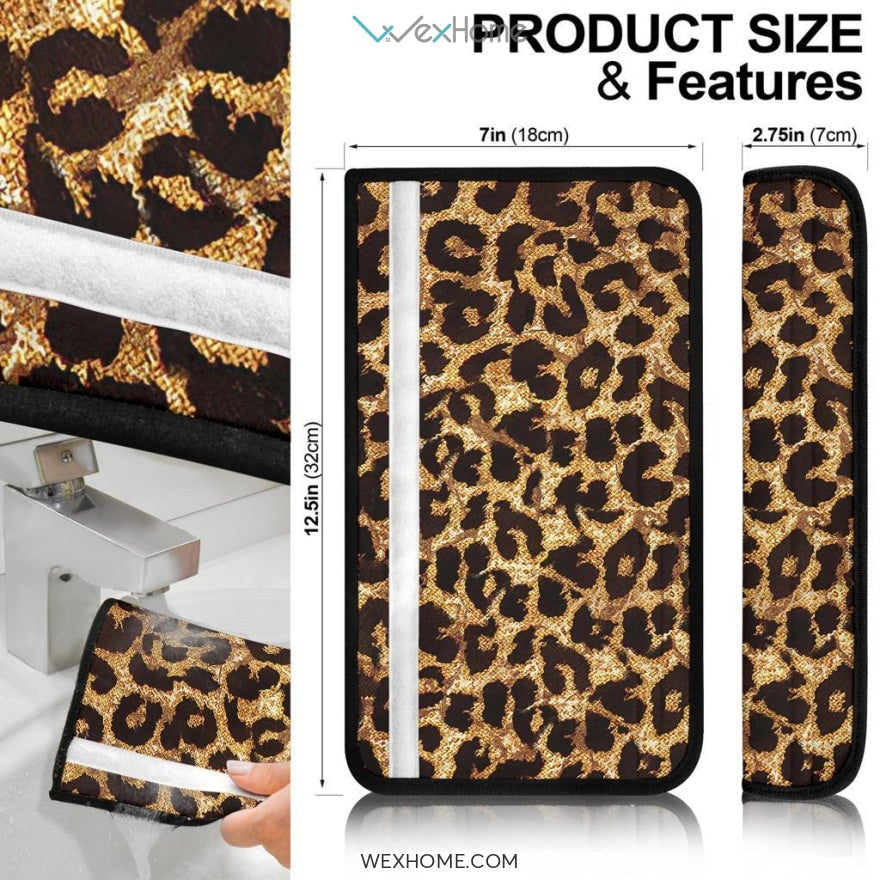 Leopard Brown Custom Seat Belt Covers