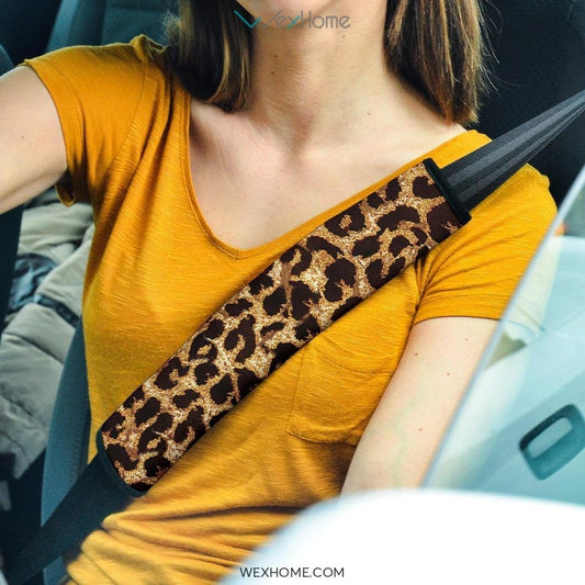 Leopard Brown Custom Seat Belt Covers