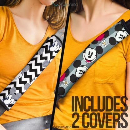 Mickey Cartoon Seat Belt Covers | Mickey Black White Patterns Belt Covers