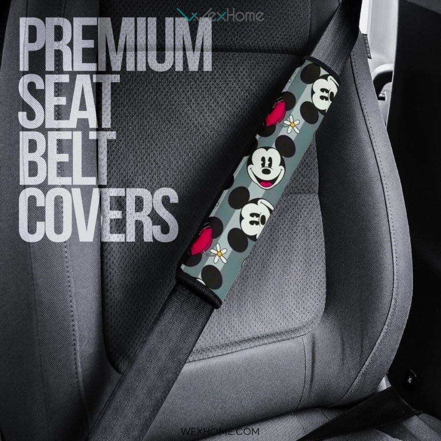 Mickey Cartoon Seat Belt Covers | Mickey Black White Patterns Belt Covers