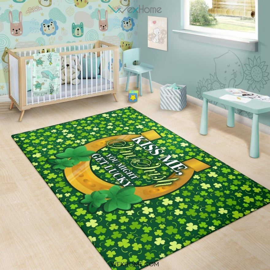 St. Patrick's Day Kiss Me I'm Irish Nursery Area Rug