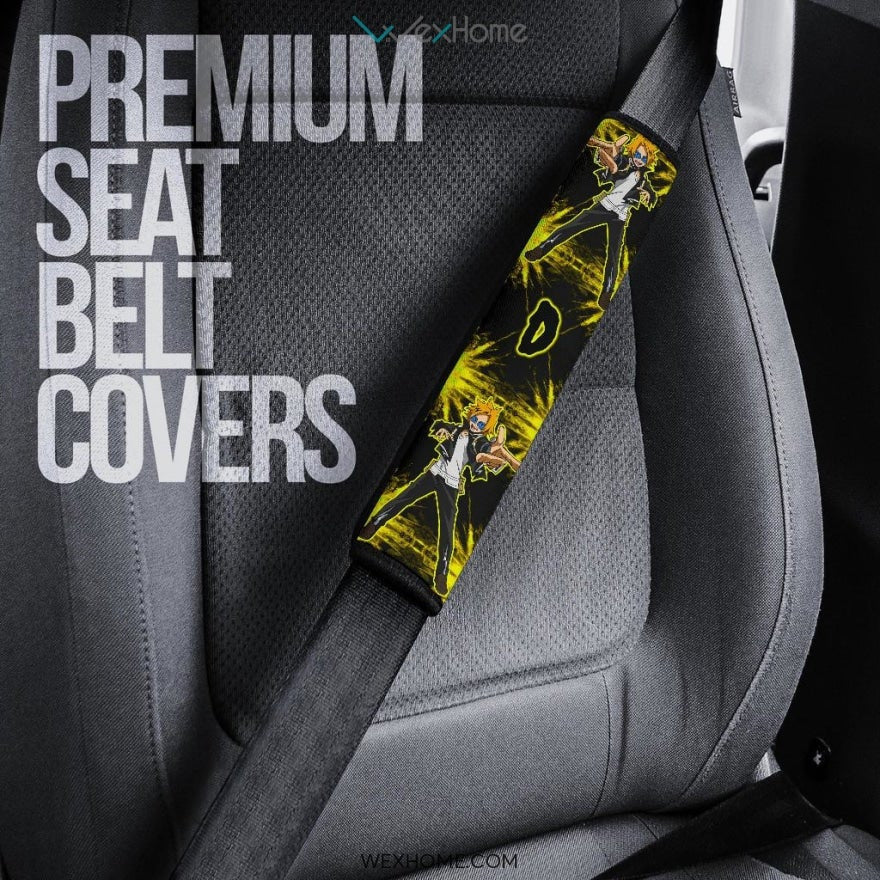 My Hero Academia Anime Seat Belt Covers | MHA Chibi Denki Lightning Belt Covers