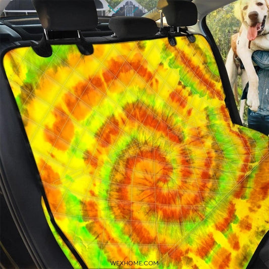Yellow Tie Dye Pet Car Seat Cover
