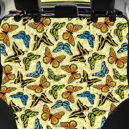 Yellow Butterfly Pattern Print Pet Car Seat Cover