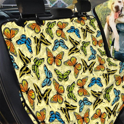 Yellow Butterfly Pattern Print Pet Car Seat Cover