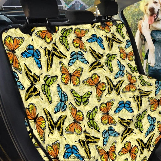 Yellow Butterfly Pattern Print Pet Car Seat Cover