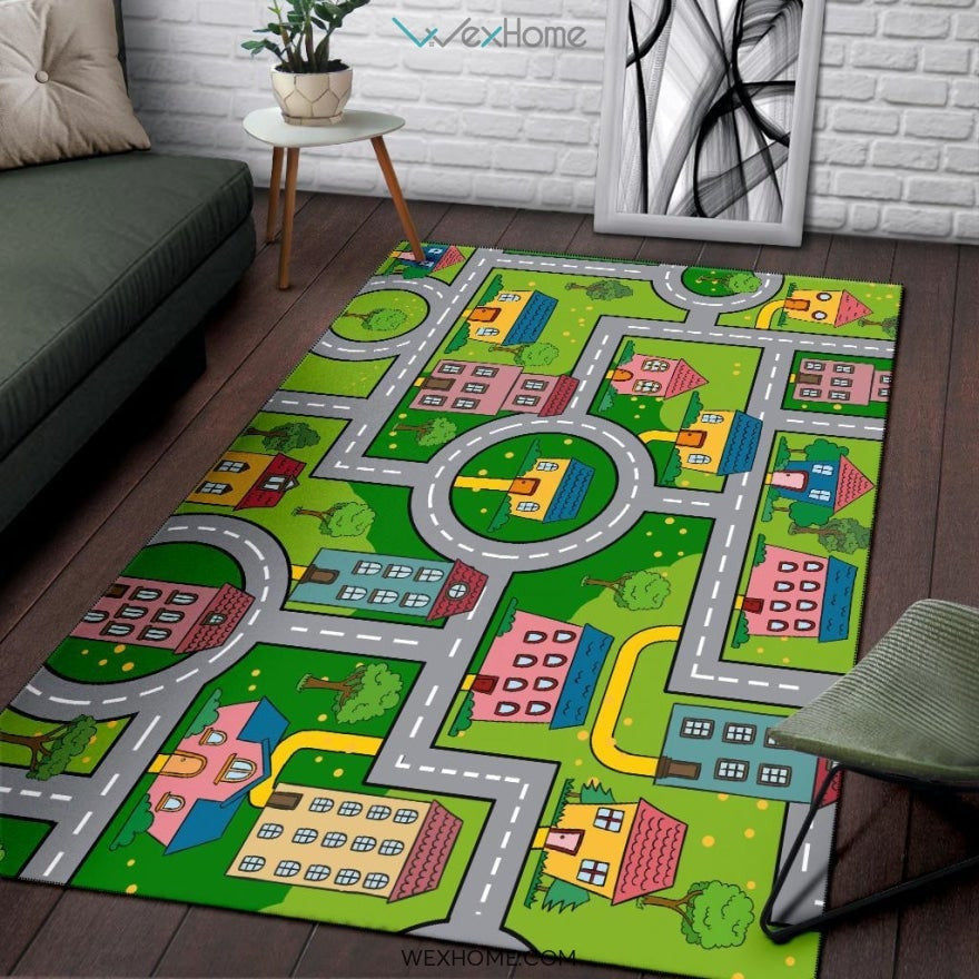 Street Map 2 Nursery Area Rug