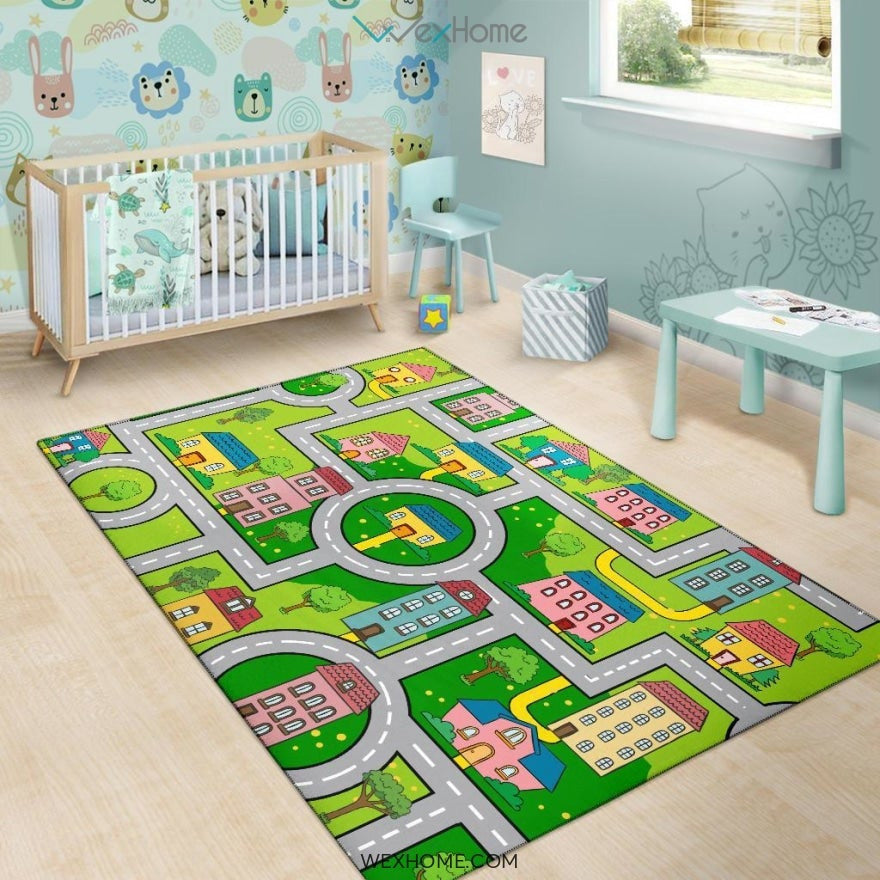 Street Map 2 Nursery Area Rug