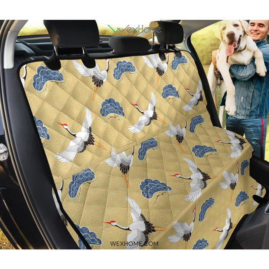 Heron Japanese Pattern Print Pet Car Seat Cover