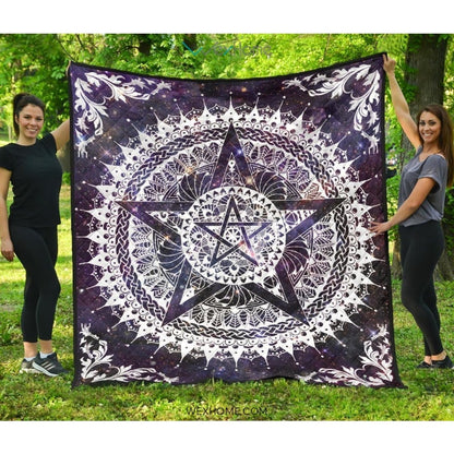 Boho Pentacle Pentagram Wicca Pagan Quilt