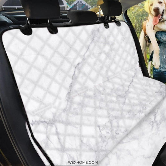 White Marble Pet Car Seat Cover