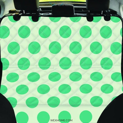 White And Green Polka Dot Pet Car Seat Cover