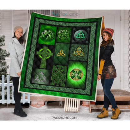 Irish Celtic Cross St Patrick's Day Quilt