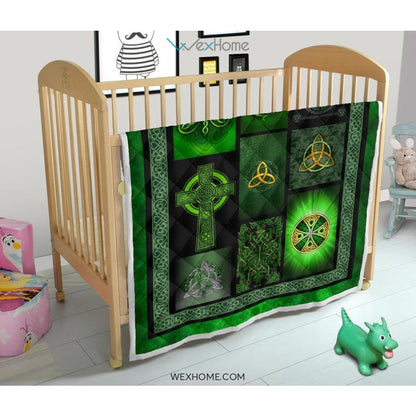 Irish Celtic Cross St Patrick's Day Quilt