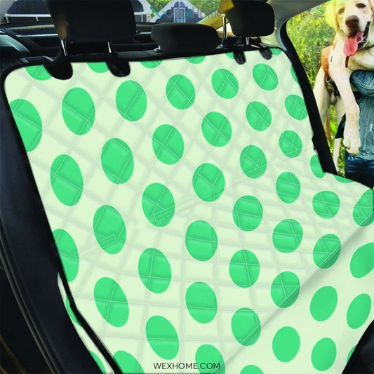 White And Green Polka Dot Pet Car Seat Cover
