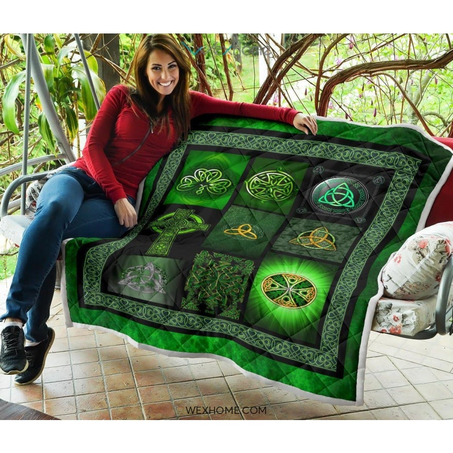 Irish Celtic Cross St Patrick's Day Quilt